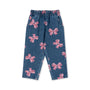 Magot Bow Print Cotton Denim Pants